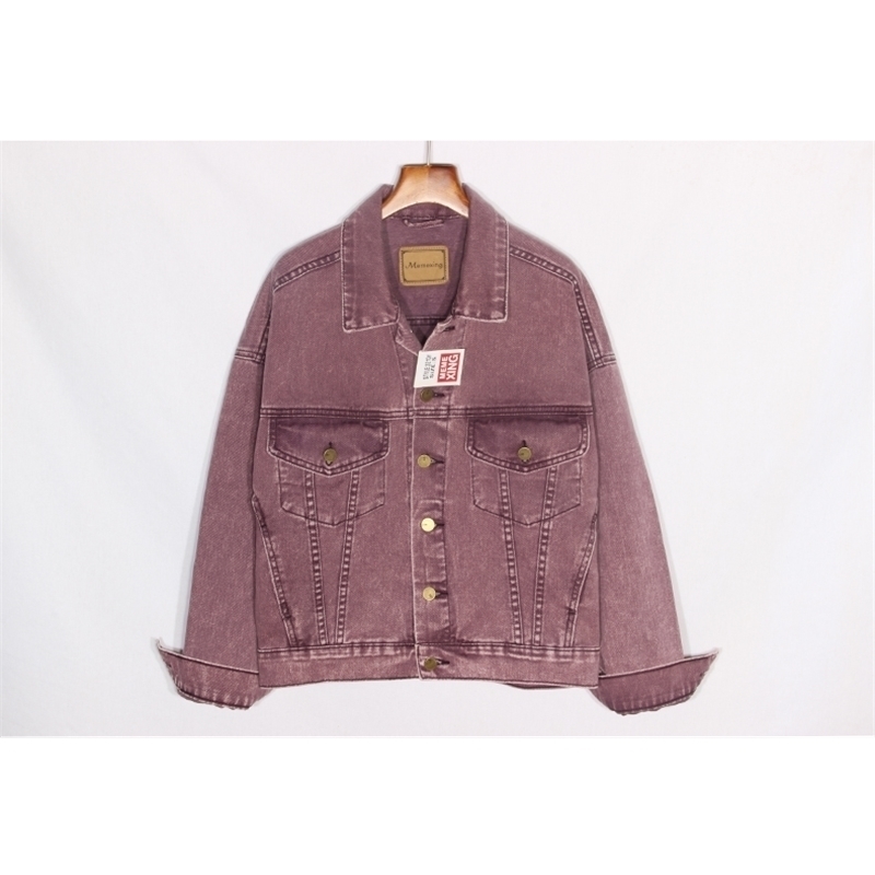 

Obrix Spring Autumn High Quality Thick Denim Jacket Casual Style Streetwear Square Collar Full Sleeve Loose Outerwear For Women 201123, Fucsia