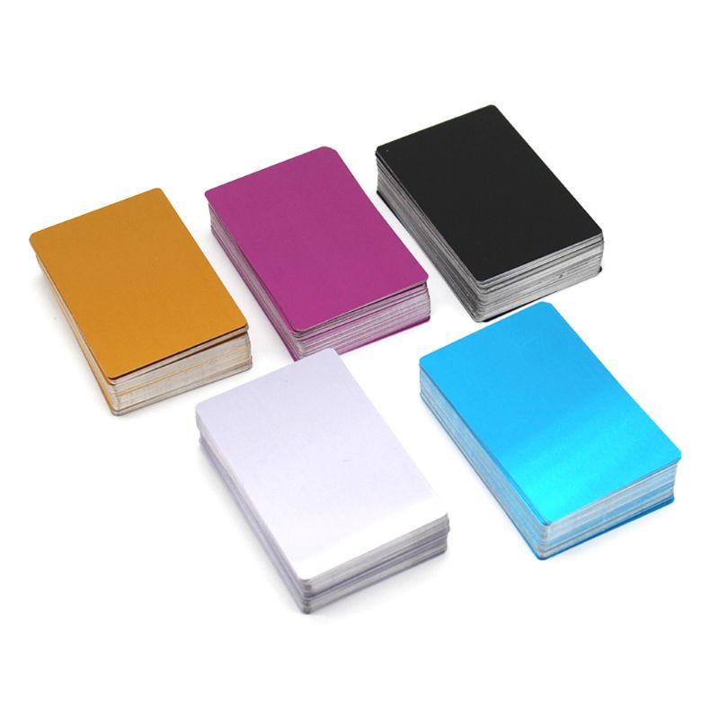 

Jewelry Pouches, Bags 100Pcs Blank Engraved Custom Visiting Name Cards Aluminium Alloy Business