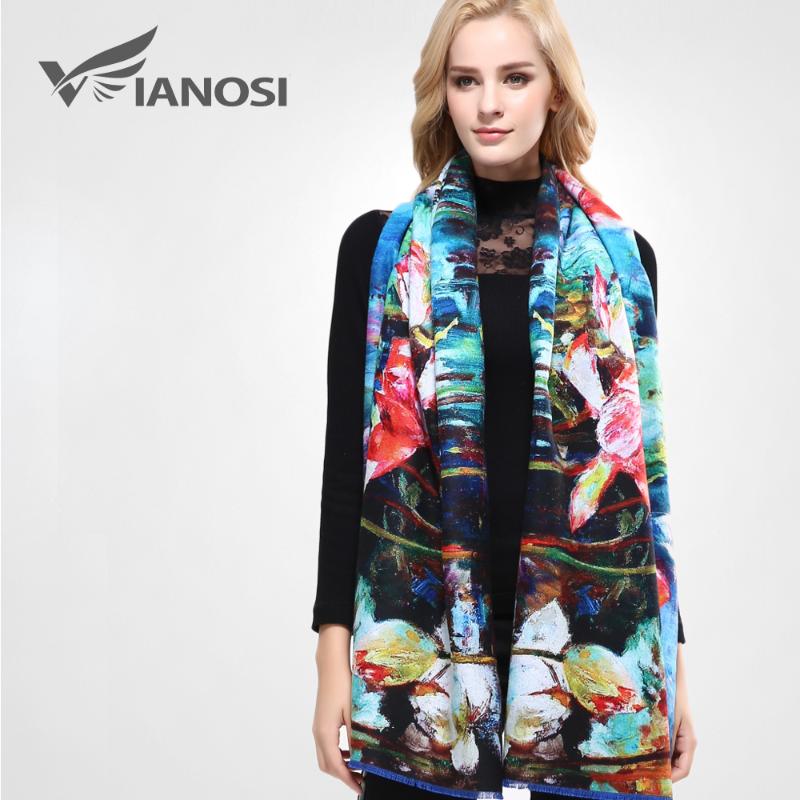 

VIANOSI] Brand Woman Scarf Warm Cashmere Wool Poncho Printing Winter Bufanda Fashion Shawls and Scarves For Women VA059