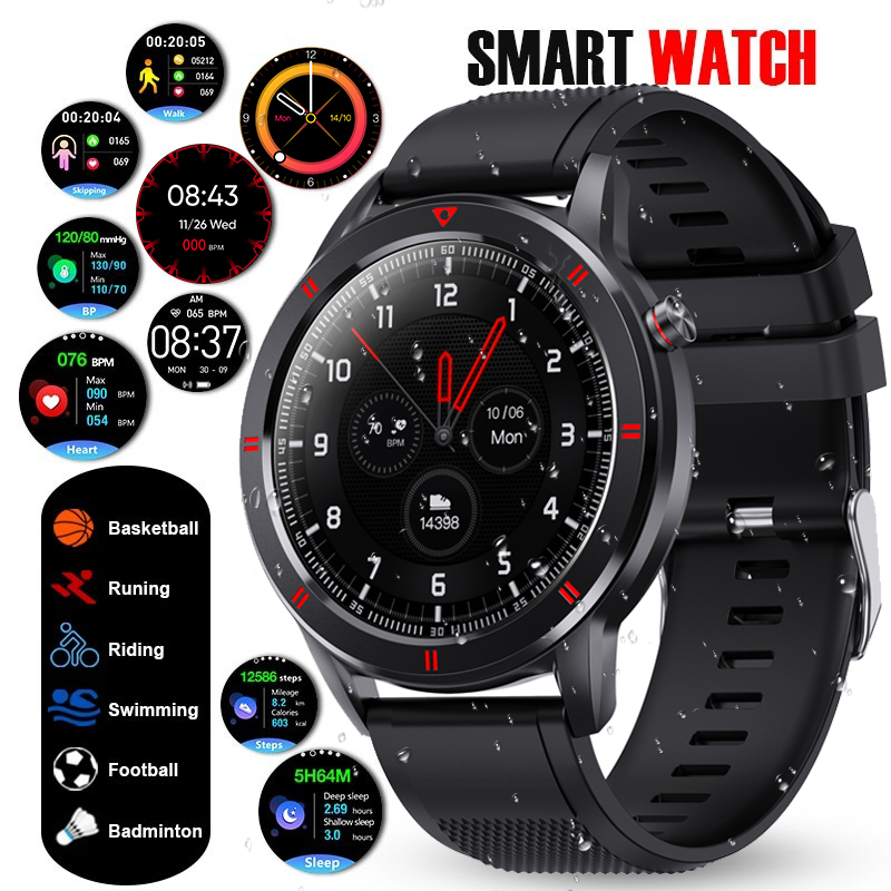 

Youth1 Smart Watch Men IP68 Waterproof Heart Rate Blood Pressure Blood Oxygen Monitor Fitness Tracker Message Call Reminder Bracelet Weather