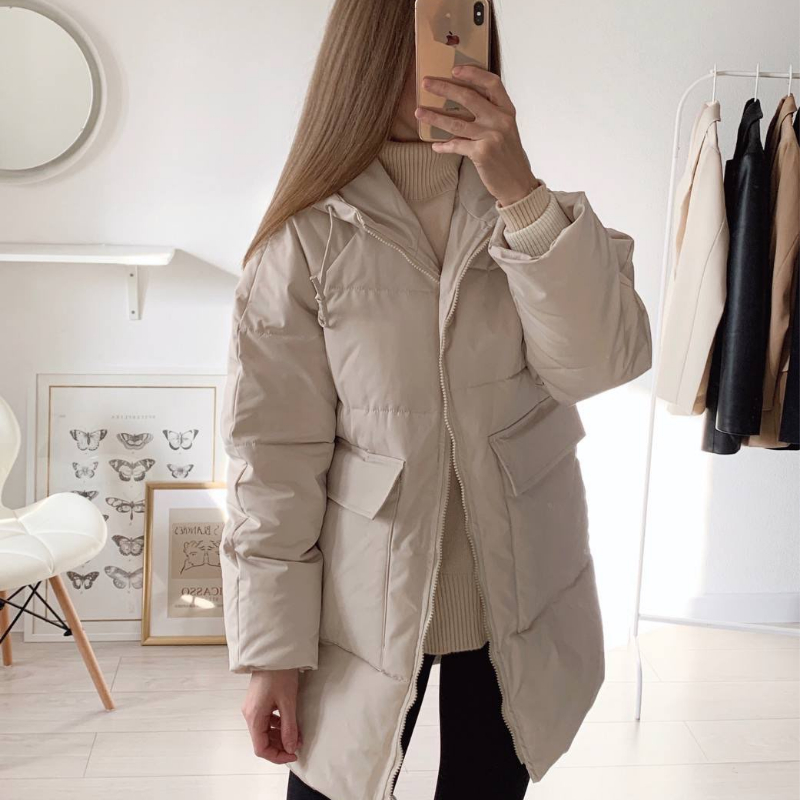 

Broken Code Clearance Network Kapok Yi Female Long Mian Bao Fu 2021 Winter Cotton Loose Coat, Blue