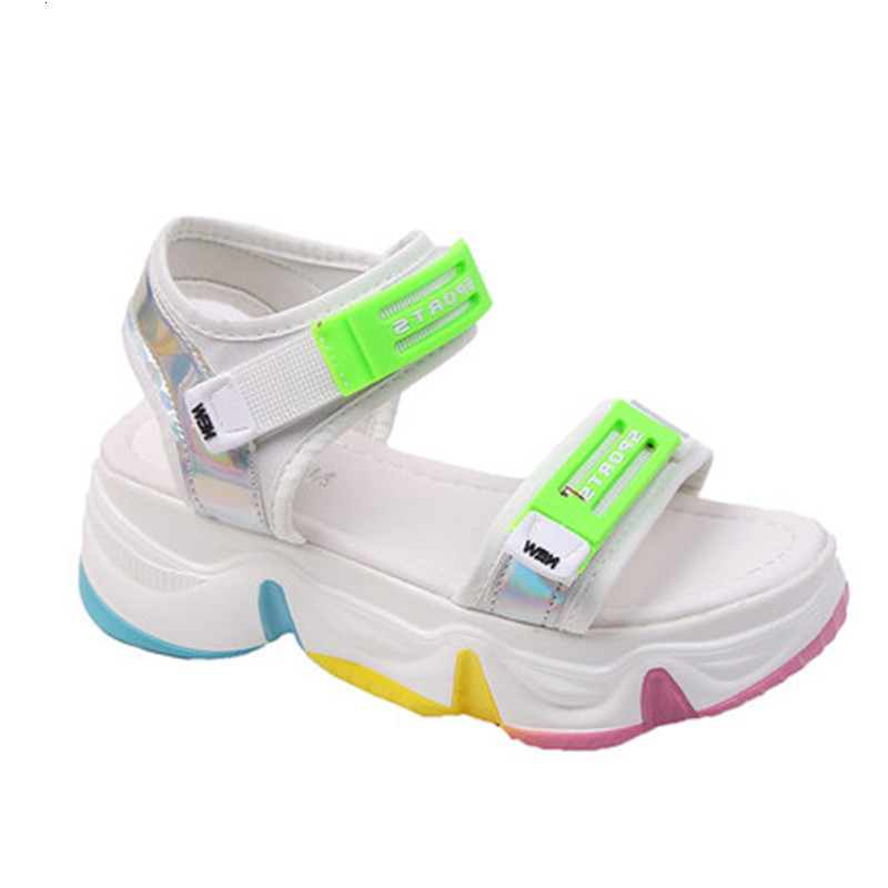 

2021 New Thick of the Women Fashion Will See Comfortable Girl with Deep Soles Beach Sandals 6on Shoes Casual Woman IMTC, Green.