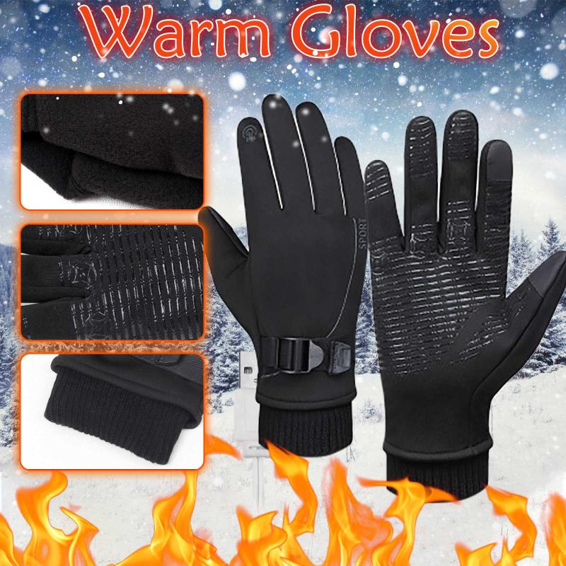 

Outdoor Windproof Gloves Touch-screen Solid Color Winter Thicken Glove Men Women Unisex Plus velvet Outdoor Movement mittens