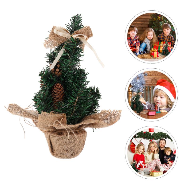 

2pcs Exquisite Christmas Tree Desktop Ornament Fake Xmas Tree