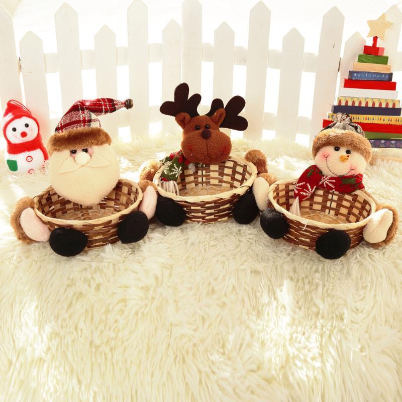

Christmas Candy Storage Basket Decoration Santa Claus Storage Basket Organizer Gift panier#251