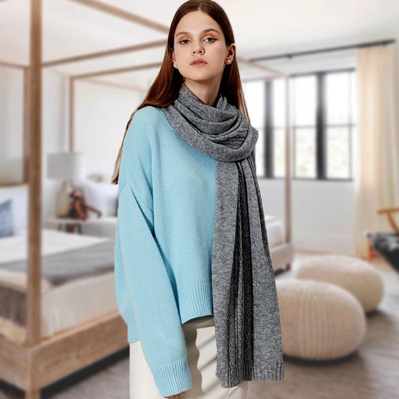 

Knitted Cashmere scarf Women Fashion winter new Autumn able flower gift warm fashion Warm shawl Wool scarf Lady