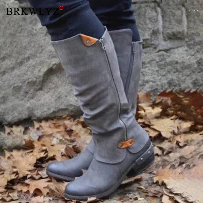 

Winter PU Leather Knee High Boots Women Snow Boots High Heels Side Zipper Female Shoes1, Color 1