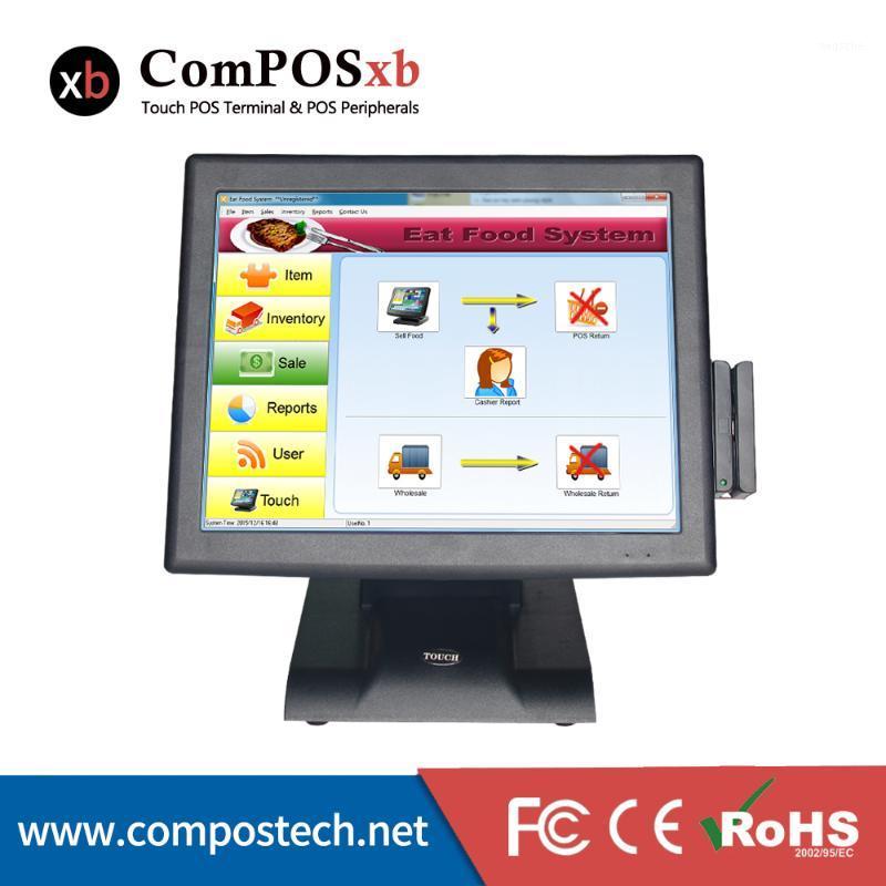 

Free shipping High quality 15 inch touch screen system all in one pc with MSR card reader for sale1