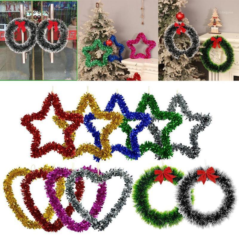 

Shining Christmas Wreath Ornament Door Wall Hanging Decorations Pendant Party Festival Accessories #2O071, White