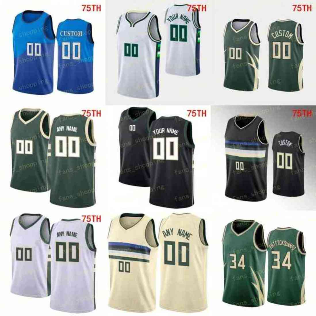 

Custom Printed 75th City Basketball Jerseys Antetokounmpo Middleton Holiday Serge 9 Ibaka Greg 15 Monroe Wesley 23 Matthews Lindell 28 Wigginton Giannis, As