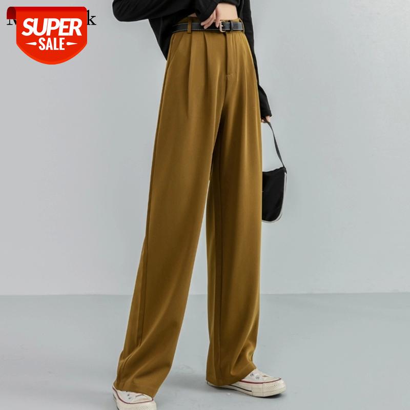 

Autumn New Casual Wide Leg Pants Women Straight Loose High Waist Woman Pants Sweatpants Women Solid Ladies trousers 10999 #6g72, Black;white