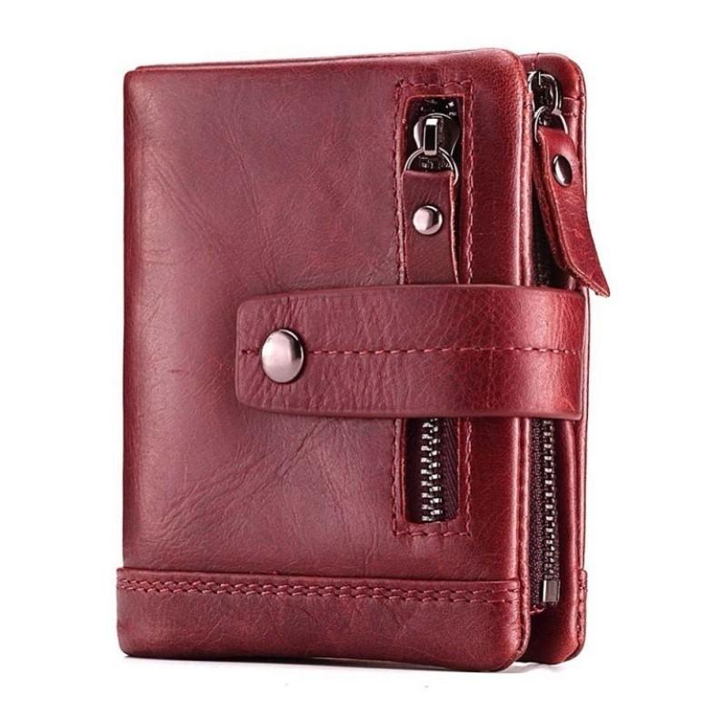 

Genuine Leather Lady Mini Wallets Fashion Women's Purse Small Portable Female Card Holder Women Short Wallet, Black