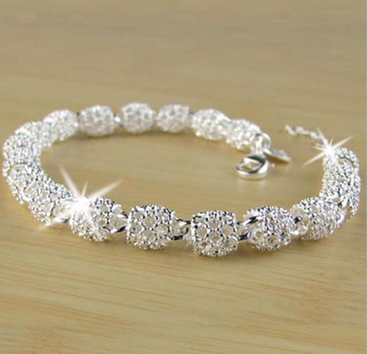 

fashion man woman plating 925 Silver Hollow Bracelet Simple accessories Best friend's birthday present Mark 925, Black