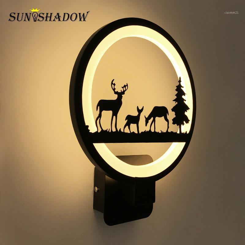 

Modern Led Wall Light 12W Black Acrylic Sonces Wall Lamp Warm white For Living room Bedside room Bedroom Led Light Fixtures 220V1