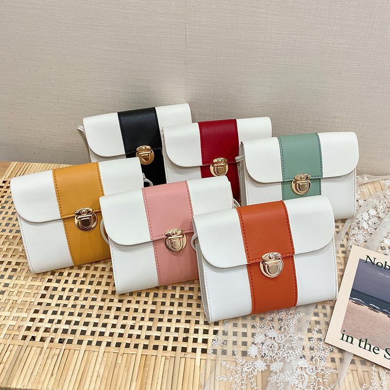 

2021 summer autumn bag women's Single Shoulder Messenger Bag lock small square