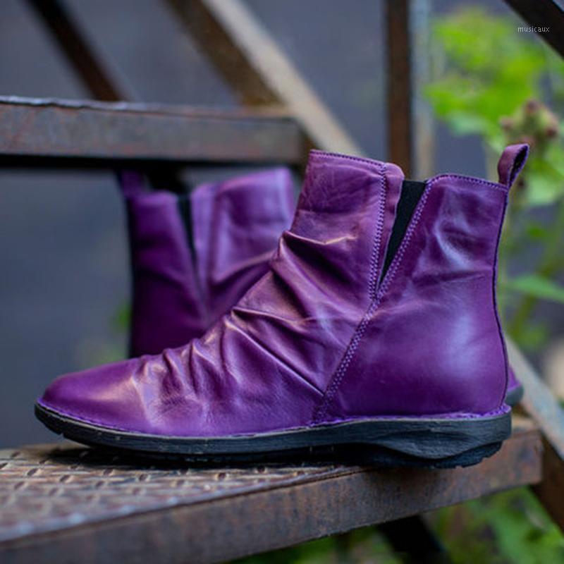 

Autumn Ladiea Boots PUl Eather Ankle Boots Zipper Fashion Wedges Warm Winter Female Short With Zip Fur Snow Botas1, Red