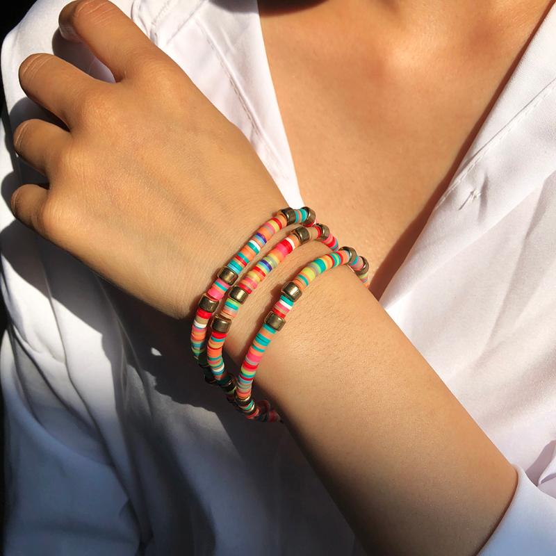 

Lalynnly New Fashion Colorful Leatherette Bracelets For Women Girl Multi Color Bracelet Friend Party Jewelry Accessories Gift