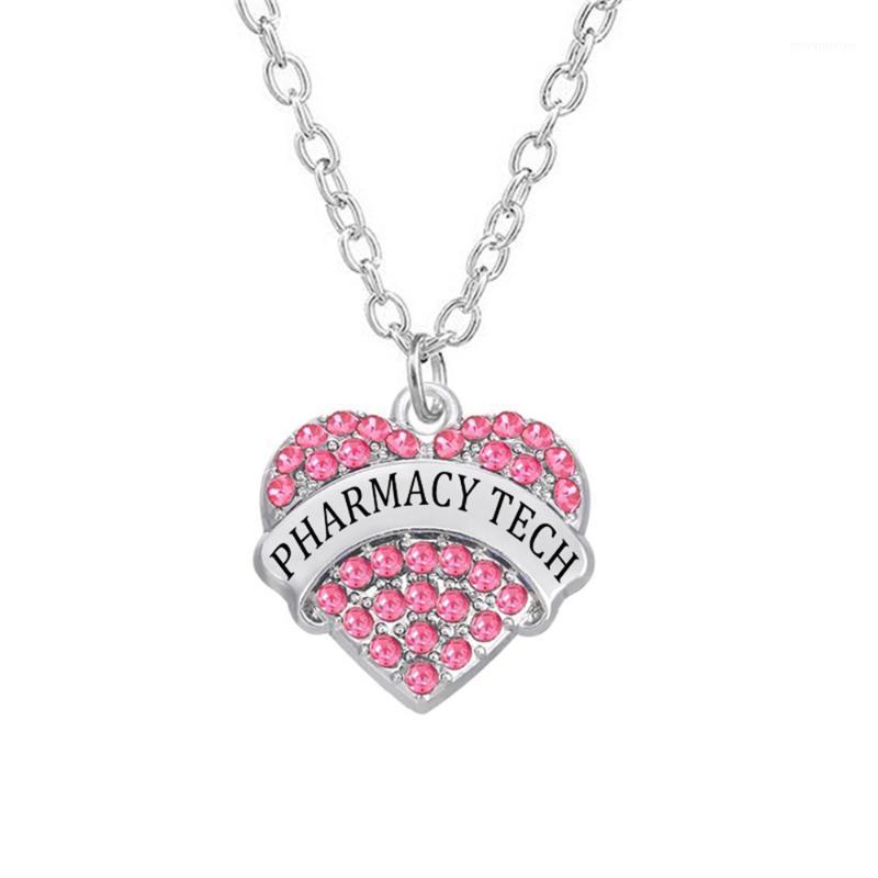 

One piece factory directly selling Crystal Rhinestone Stone Pharmacy Tech Necklaces1