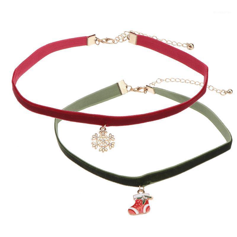 

2Pcs Christmas Necklace Jewelry Ornament Festival Collar Pendant Neck Accessory1