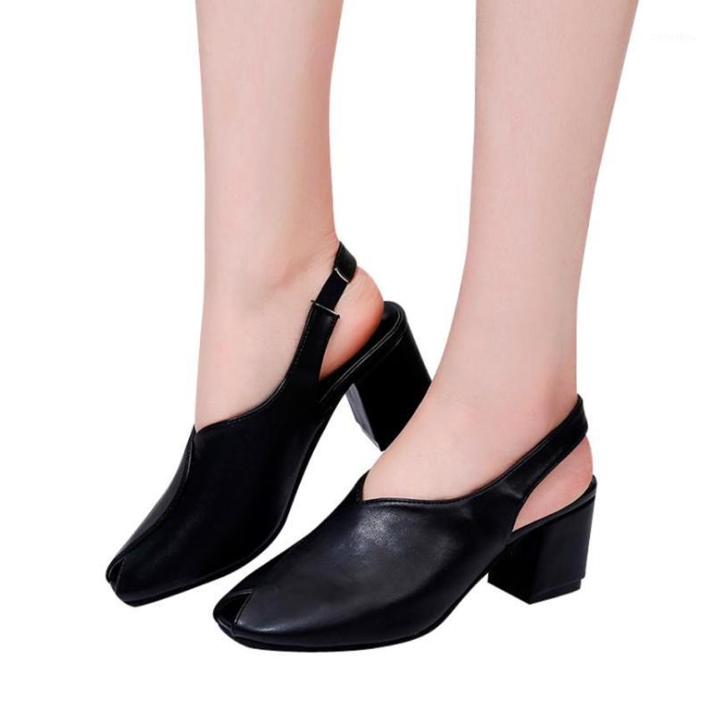 

FashionWomens Fish Mouth High Heel Elastic Band Sandals Ankle Leisure Party Shoes sandales femme 2020 nouveau # 251, Black