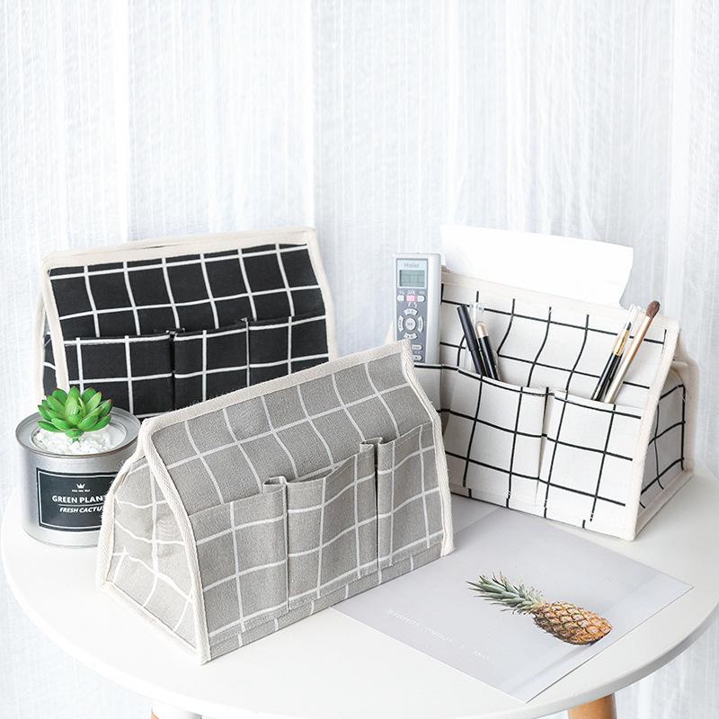 

Cotton Linen Tissue Box Multi -function Desktop Organizer Napkin Holder Storage Boxs