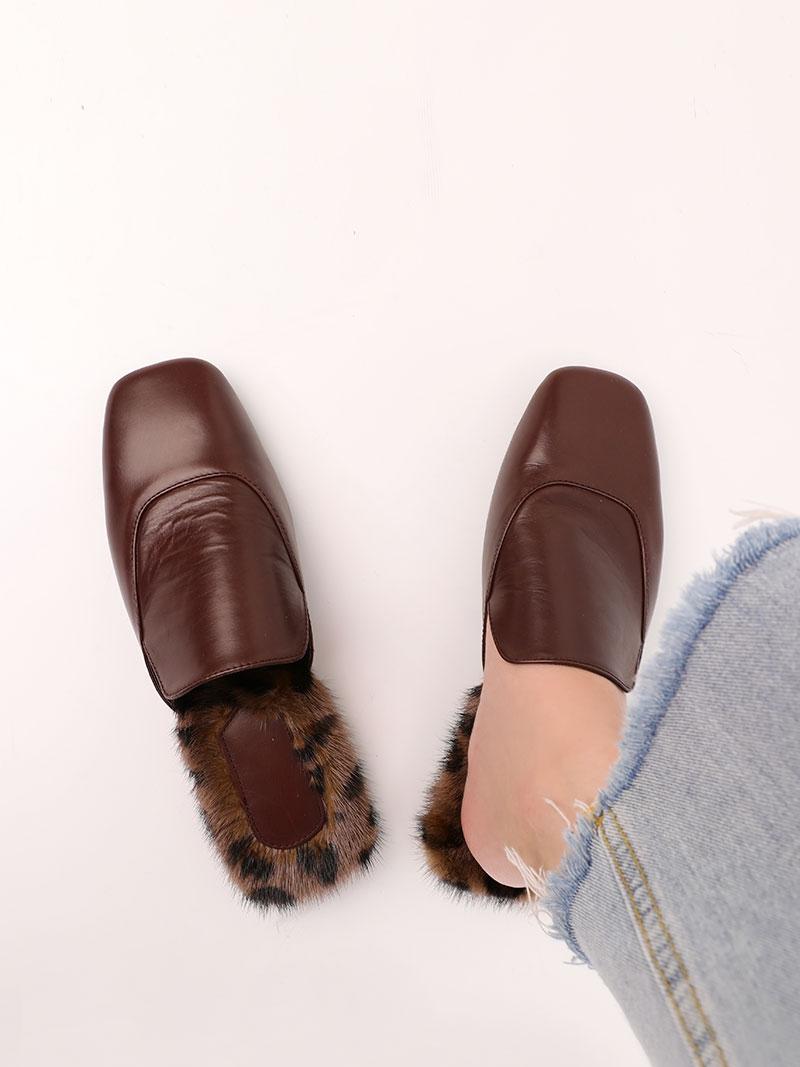 

Fashion Women's Faux Fur Mid-calf Boots Mixed Color Flat Winter Snow Boots Warm Shoes 10 Colors Bigger Size, Brown