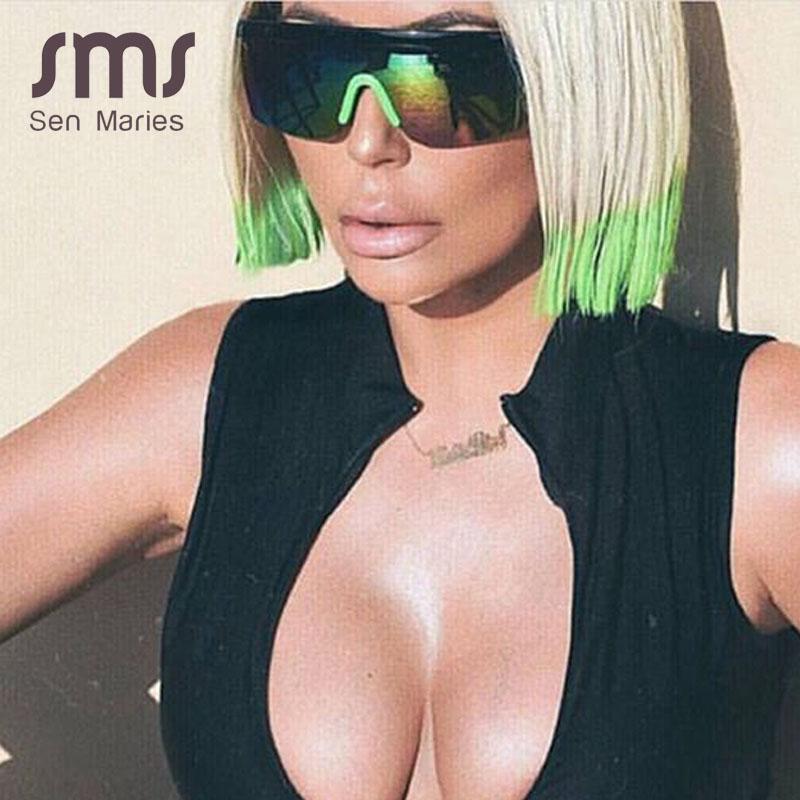 

New Oversized Goggle Cat Eye Sunglasses Anti-UV Siamese Glasses For Women Men 2020 Travel Outdoor Bright Sunglasses UV400