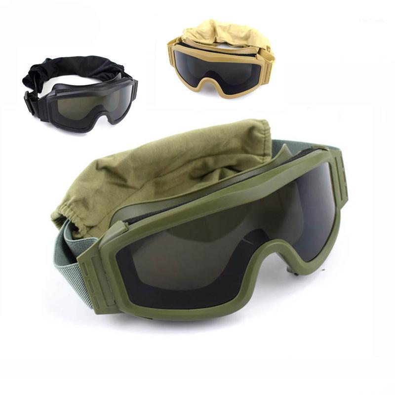 

Black Tan Green Tactical Goggles Shooting Sunglasses 3 Lens Army Paintball Motorcycle Windproof Wargame Glasses1