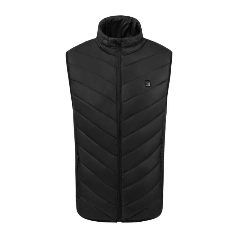 

Warm Men Women Winter USB Infrared Heating Vest Flexible Electric Thermal Waistcoat Fish Hiking Euro Size -4XL Outdoor Jackets, Black