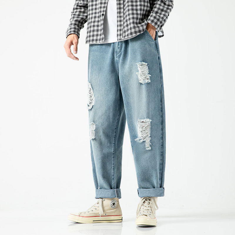 

2021 Harajuku Japanese-style Vintage Trend Unissex Folk Jeans Loose in Casual Straight Line Hong Kong Male and Female Style J0sh, Red