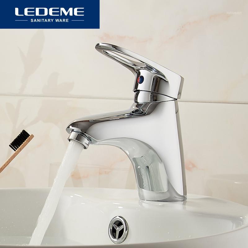 

LEDEME Basin Faucet Water Tap Bathroom Faucet Solid Black Red Brass Chrome Gold Finish Single Handle Water Sink Tap Mixer L10041