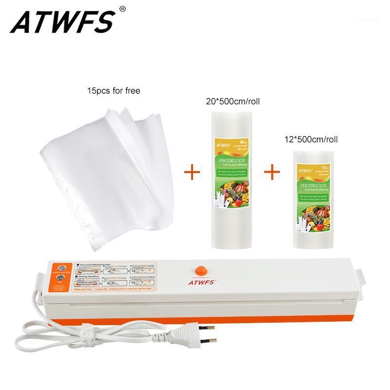

ATWFS Vacuum Sealer Packing Sealing Machine Including 15Pcs Bags and Vacuum Bag Packaging Rolls 20cmX500cm+12cmX500cm1