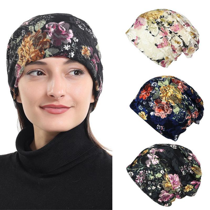 

Neelamvar Cross-border New Flower Lace Beanie Hat Baotou Confinement Pregnant Women Hat Wholesale Fashion Trendy Hats Women, White