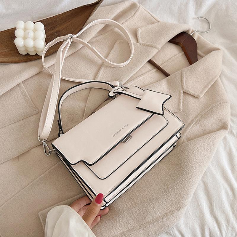 

Casual Square Shoulder Messenger Bags for Women Fashion Trend Handbags and Purse Female PU Leather Shopping Crossbody Bag Bolsa, Black