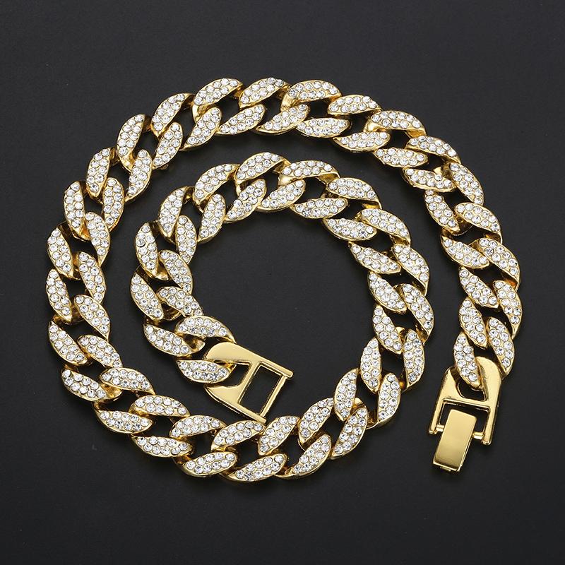 

Davieslee Mens Necelace Iced Out Gold Miami Curb Cuban Link Chain Necklace for Men Male Jewelry Dropshipping 2020 DGN484