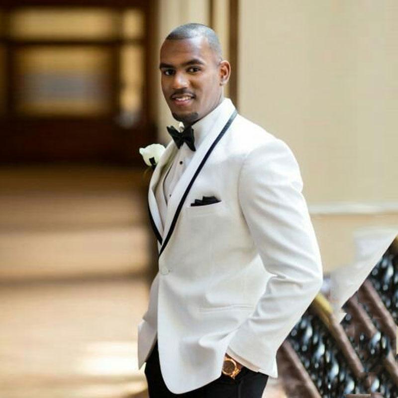 

White Men Suits Blazers Slim Fit Terno Masculino Costume Homme Custom Groom Wedding Tuxedos 3Piece Vest Coat Pants Prom Party, Same as image