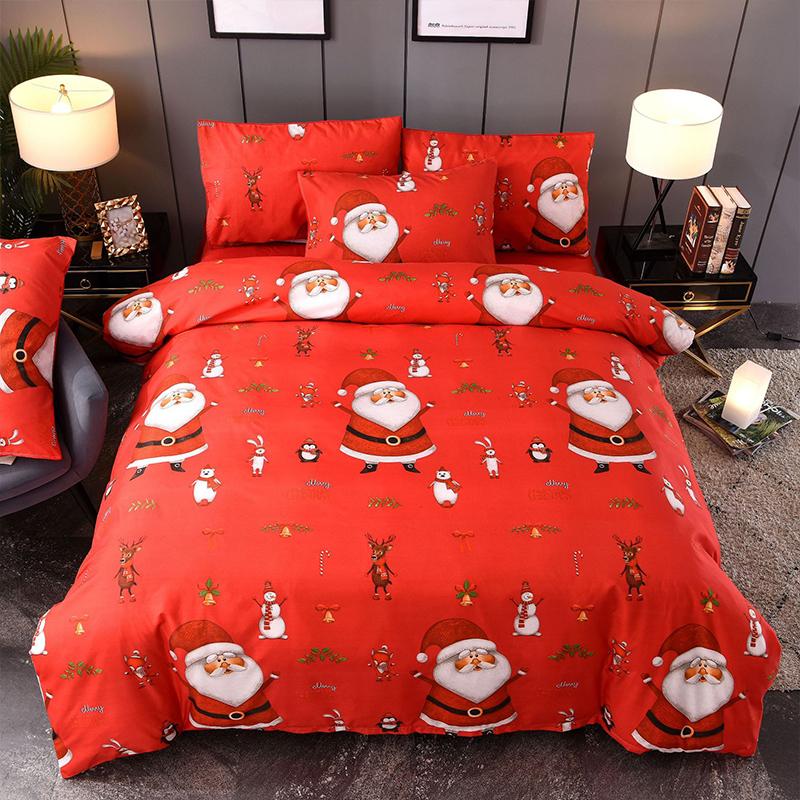 

CANIRICA Kids Christmas Bedding Set  Size Duvet Cover Single Double Queen Merry Christmas Bedclothes Quilt No Bed Sheet Gift, As picture