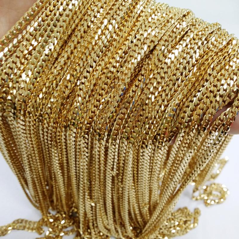 

Chains 10meters 4mm/5mm Wholease In Bulk Gold Stainless Steel Curb Chain, For Making Necklace High Quality