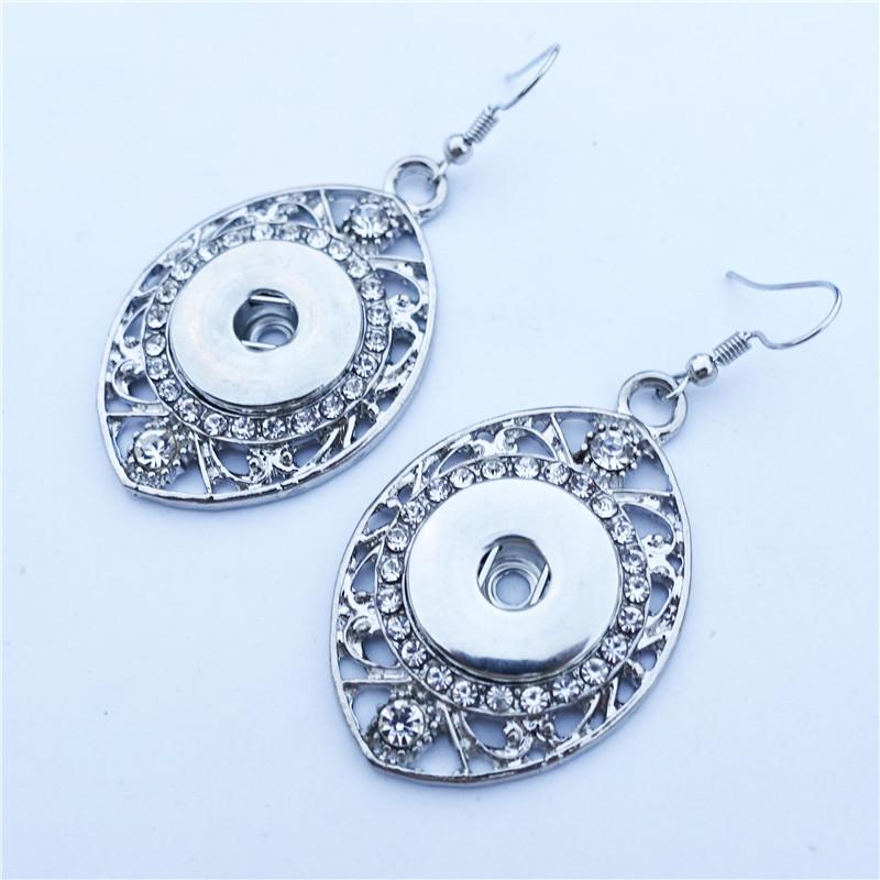 

Crystal Rhinestone Marquise Eye 18mm Snap Buttons Earrings For Women Gift