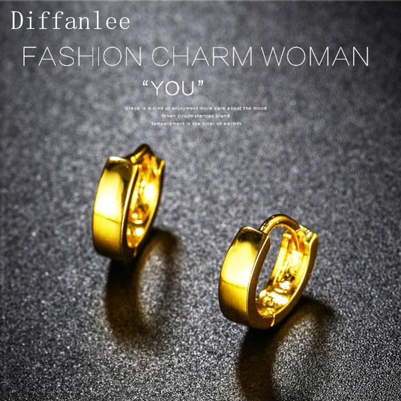 

Charm Trend Small Size Gold Color Smooth Ear Ring Wide 3mm Hoop Earrings For Women Fashion Gift Kids Girls Baby Children