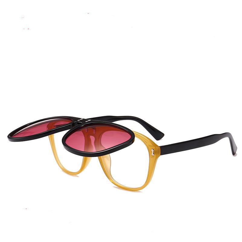 

Sunglasses 2021 Men Vintage Punk Hip Hop Flip Sun Glasses Women One Piece Square Shades Male Driving FML