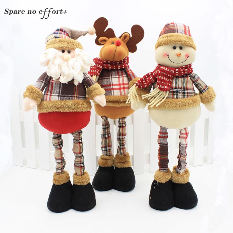 

47cm Santa Claus Snowman Christmas Dolls Christmas Decorations for Home Retractable Standing Toy Birthday Party Gift Kids Natal