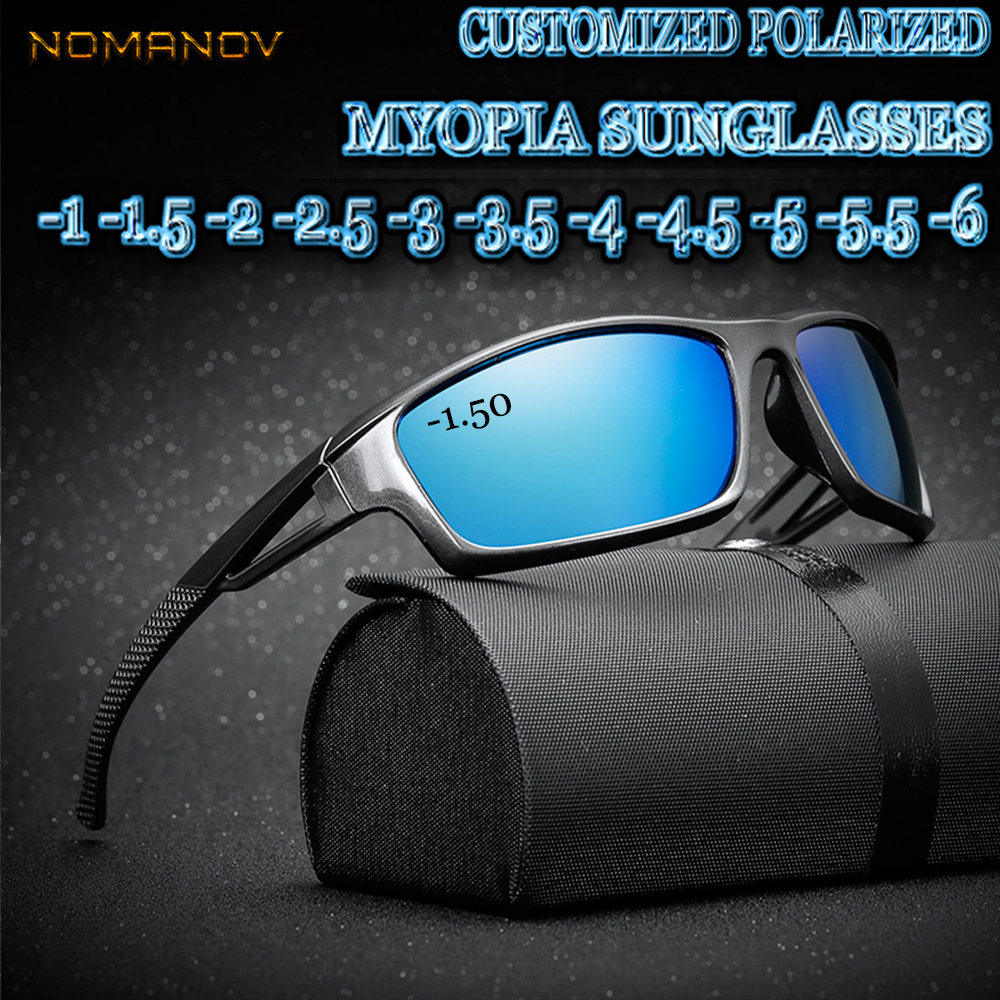 

2019 Hot Sale Custom Made Myopia Minus Prescription Polarized Lens Sport Sunglasses Colorful Mirror Coating Anti-wind -1 To-6