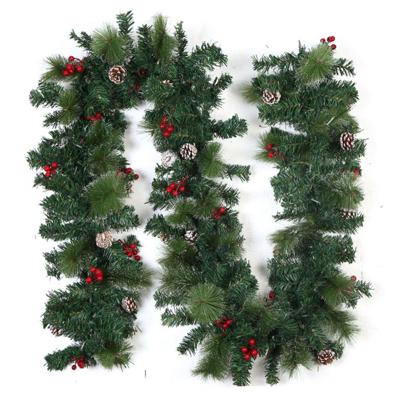 

Christmas Rattan Artificial Wreath Tree Ornament Door Stairs Decor Garland