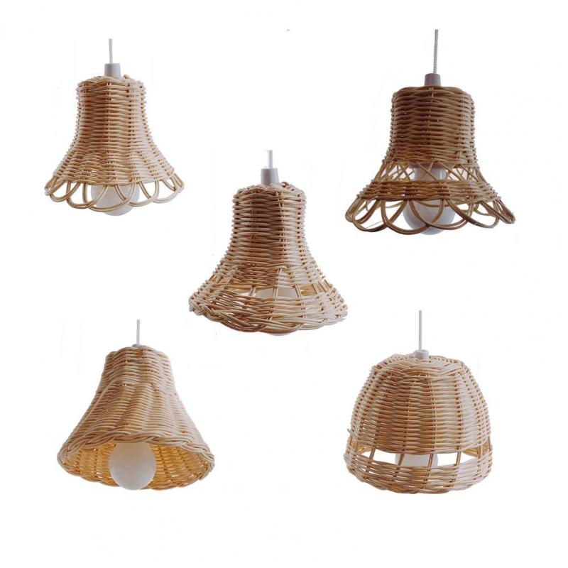

Nordic Rattan Hand Made Plaited Craft Ceiling Photography Props Decor For Children Room Hanging Light Lampshade Pendant Lamp