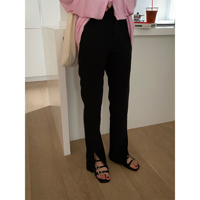 

High Belt Fine Tuesdays From 2021 Autumn Black Women Pants Street Wear 4p7d