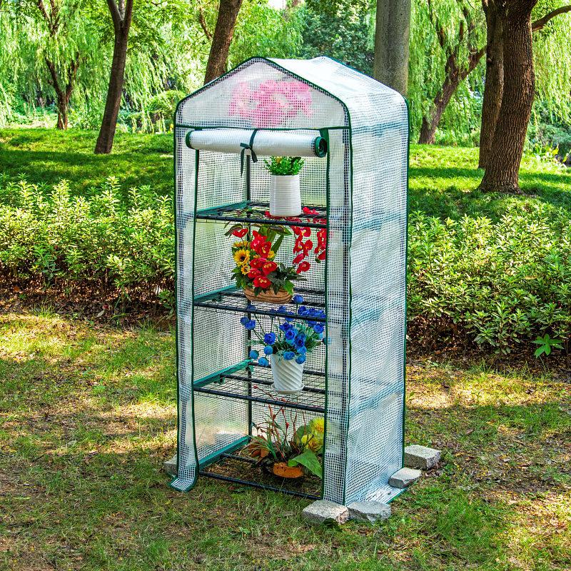 

4 Layers Greenhouse Insulation Cover Balcony Indoor and Outdoor Flower Stand Rainproof Multi-layer Shelf