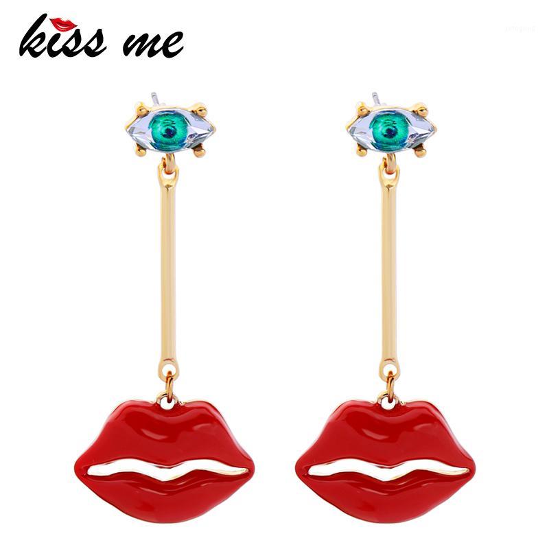 

Dangle & Chandelier KISS ME Korean Earrings 2021 Enamel Resin Lip Eye Pendant For Women Fashion Accessories1
