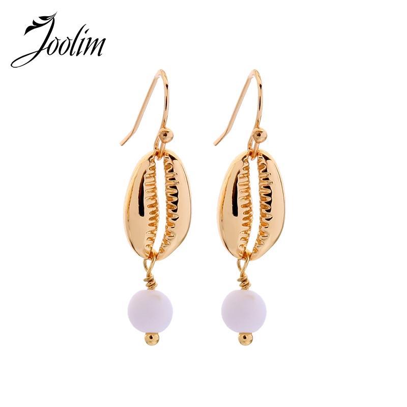 

Joolim Cute Shell Shape Drop Earring Dangle Earring Fashion Jewelry Wholesale