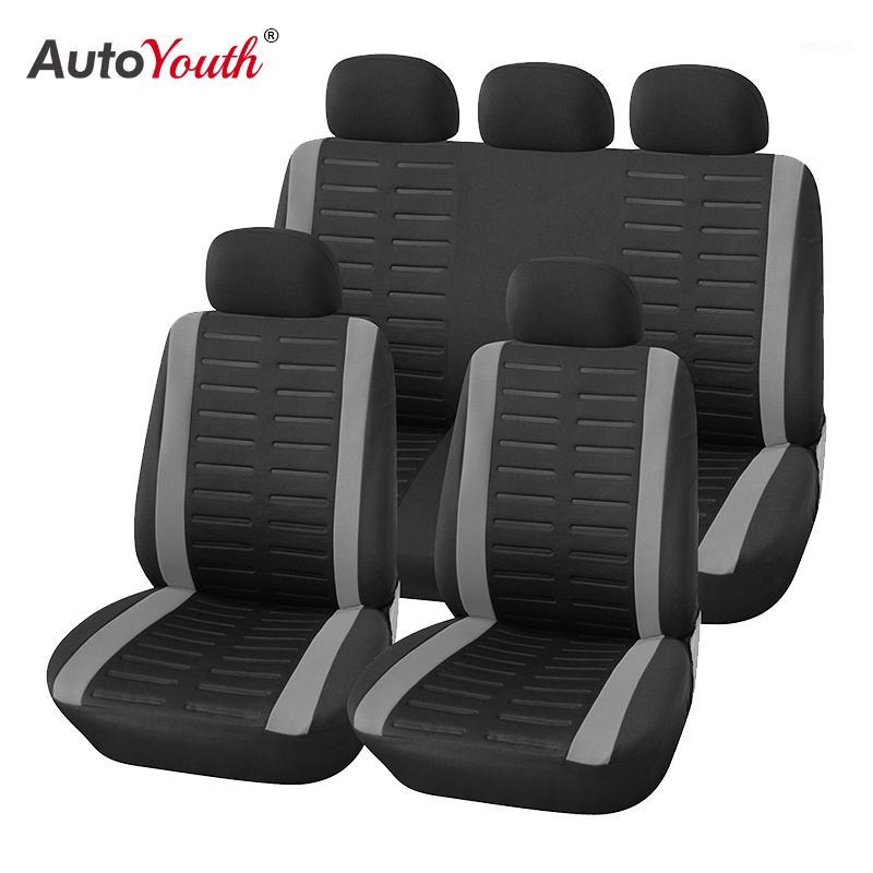 

AUTOYOUTH 9PCS Full Set Of Universal Adapter Car Seat Cover 4 Colors Optional Car Seat Cover Protective Decorative1